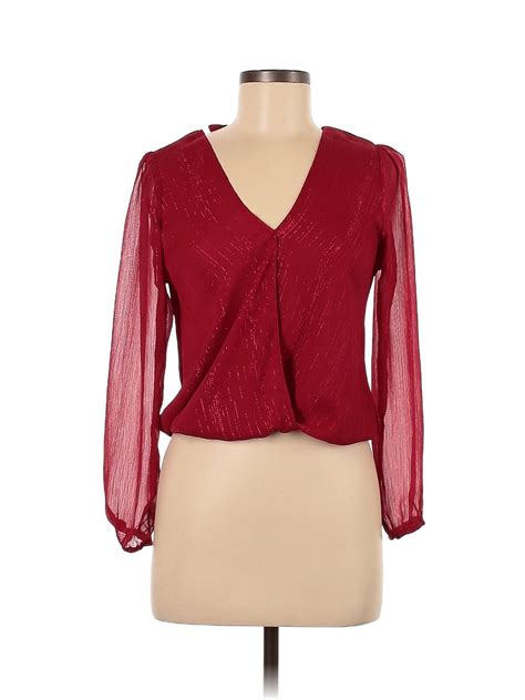 Agaci Women Red Long Sleeve Blouse M Ebay