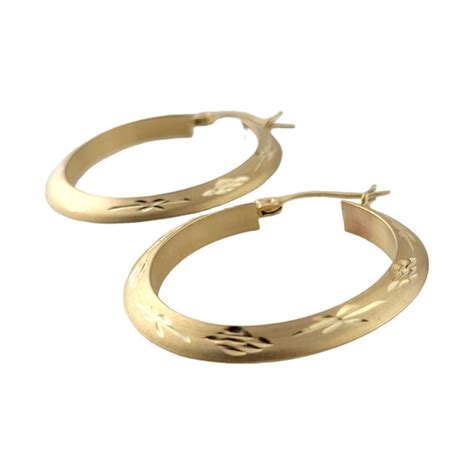 14k Yellow Gold Hoop Earrings For Sale at 1stDibs