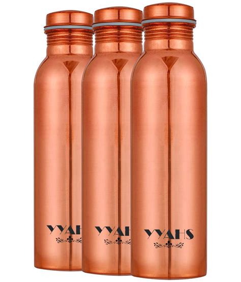 Yahs Brown Ml Copper Water Bottle Set Of Buy Online At Best