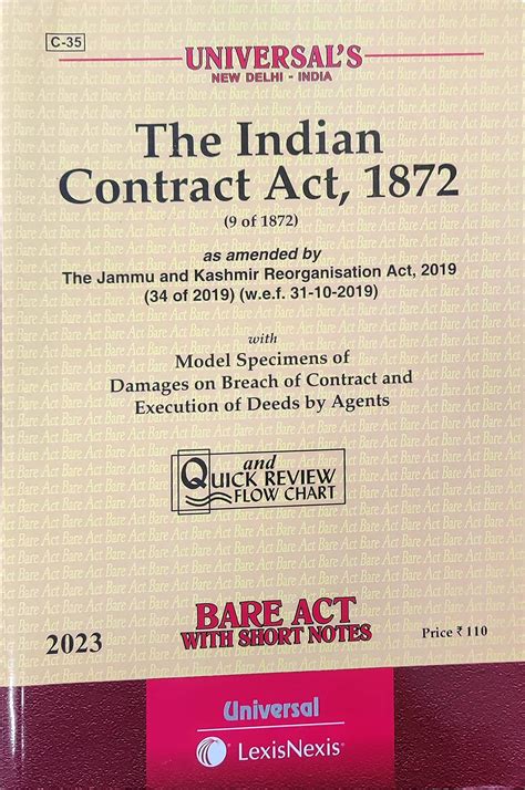 The Indian Contract Act 1872 Bare Act Latest Edition 2023 Universal By