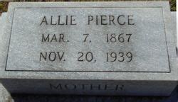 Alice Allie Powell Pierce M Morial Find A Grave