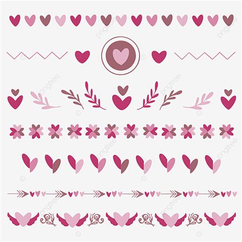 Line Border Divider Vector Hd Images Romantic Heart Shaped Border