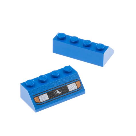 2x Lego Dachstein 45 2x4 bedruckt blau Scheinwerfer schräg 3037px1U