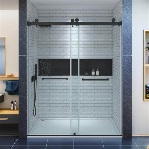 Wellfor In W X In H Double Sliding Frameless Shower Door In