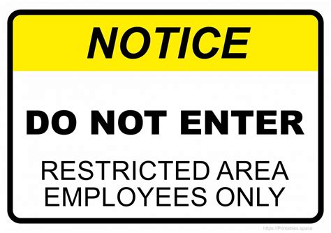 Restricted Area Signs Free Printables