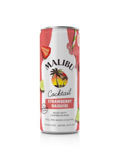 Strawberry Daiquiri Cocktail In A Can Malibu Rum Drinks