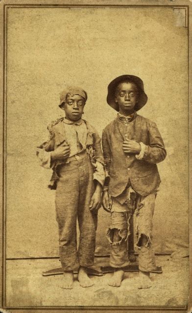 Portrait Of Two African American Boys Dressed In Rags Jr Shockley