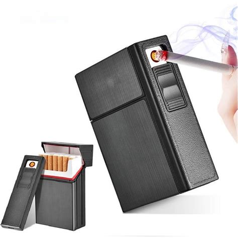 Ciagrette Holder Box With Removable Usb Electronic Lighter Flameless