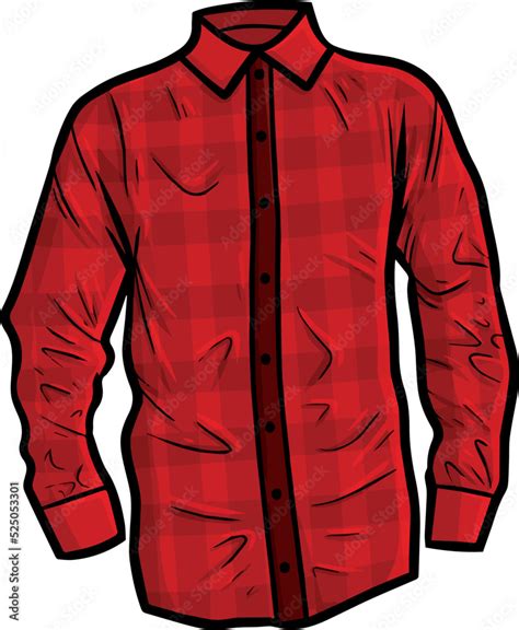 Red Long Sleeve Formal Shirt Cartoon Vector Stock Vector Adobe Stock