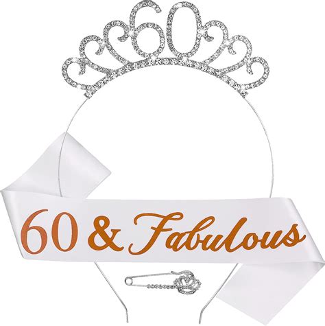 Buy Heyu Lotus 60th Birthday Sash And Tiara Crystal Birthday Crown And