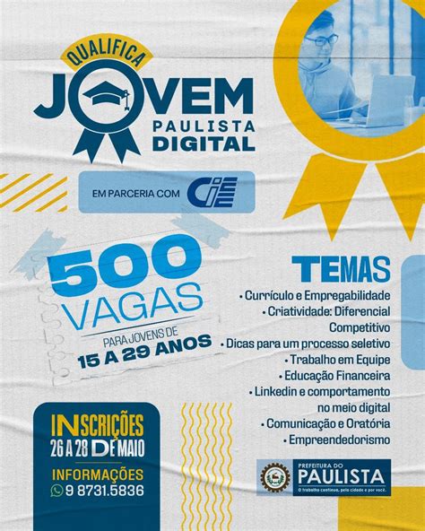 Qualifica Jovem Paulista Digital Abre Mil Vagas Para Cursos