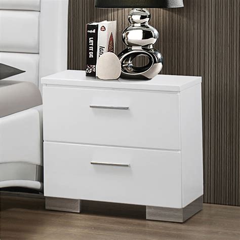 Felicity 2-drawer Nightstand Glossy White - Walmart.com