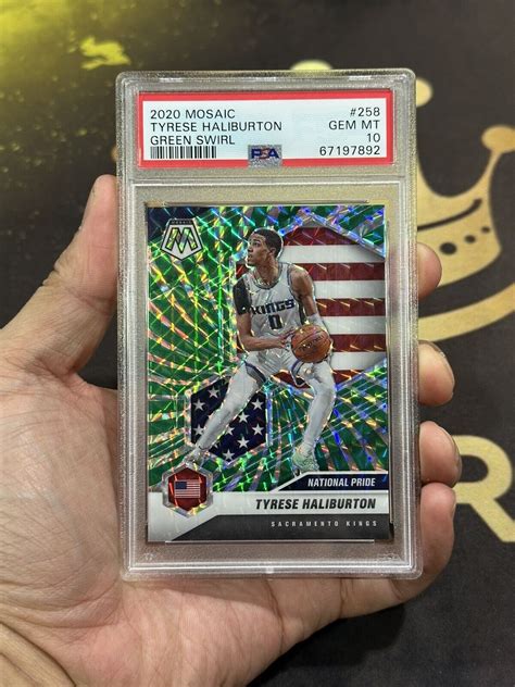 2020 21 Tyrese Haliburton Mosaic Green Swirl National Pride RC FOTL 10