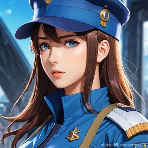 Brunette Frenchwoman In Futuristic Military Attire Stable Diffusion