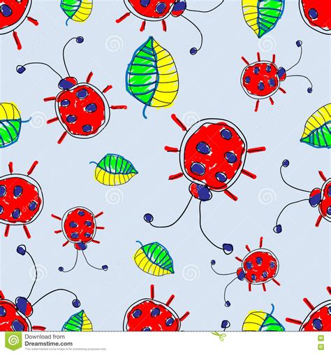 Seamless Vector Pattern With Insect Stock Vector Illustration Of