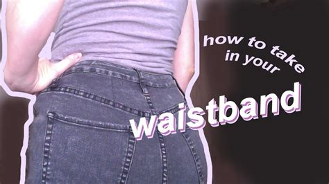 How To Take In The Waist Of Your Jeans Or Pants Alter Jeans Waistband To Be Smaller Diy