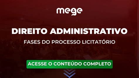 Direito Administrativo Fases Do Processo Licitat Rio Blog Do Mege