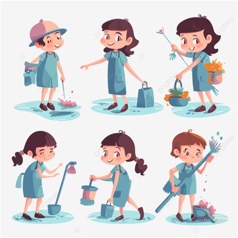 Chores Clipart Illustrations Of A Young Girl Doing Chores Cartoon ...