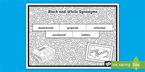 Black And White Synonyms Word Mat Teacher Made Twinkl