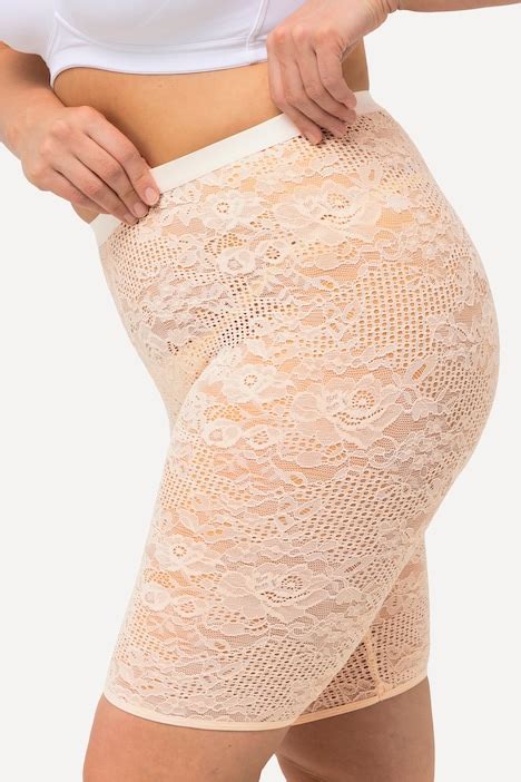 Sheer Lace Bike Shorts Light Apricot Ulla Popken