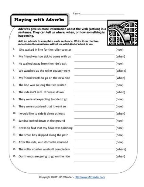 Grade 3 Adverb Worksheets Free Printables Worksheets Worksheets Library