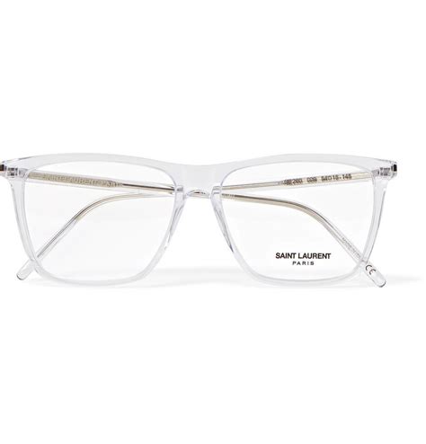 Saint Laurent Square Frame Acetate And Silver Tone Optical Glasses