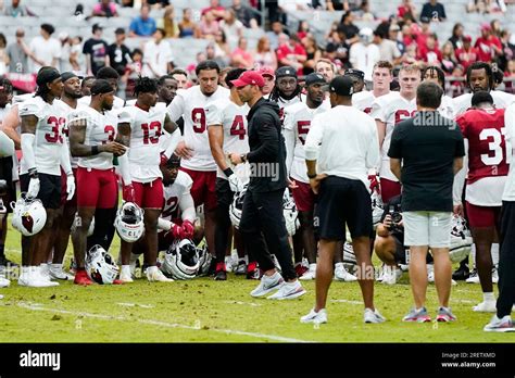 Arizona Cardinals Head Coach Jonathan Gannon Meets With His Players