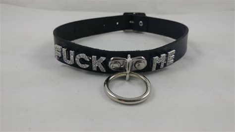 Fuck Me Rhinestone Mature Bdsm Collar Fetish Kinky Ddlg Adult Etsy