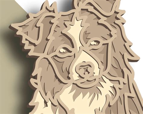 Border Collie Multilayer Svg Border Collie Cut File 3d Etsy