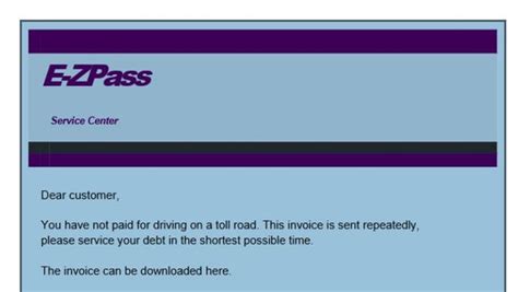 E Zpass Customers Warned Of Email Scam