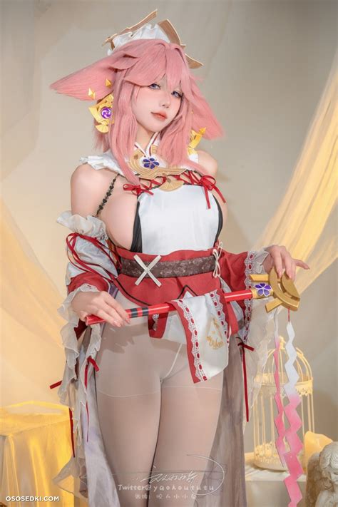 Yae Miko Genshin Impact 咬一口兔娘ovo Yaokoututu naked cosplay asian