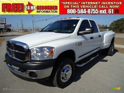 2009 Bright White Dodge Ram 3500 Slt Quad Cab 4x4 Dually 52547849 Car Color