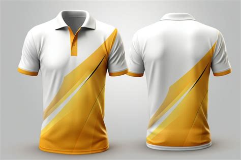 Premium Ai Image Simple Yellow And White Abstract Line Polo Tshirt