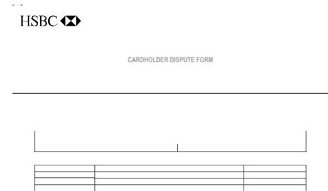 Hsbc Cardholder Dispute Form ≡ Fill Out Printable Pdf Forms Online