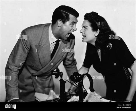 His Girl Friday From Left Cary Grant Rosalind Russell 1940 Stock