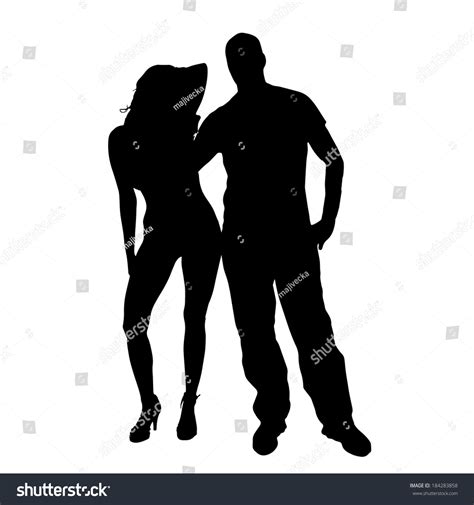 Vector Silhouette Man Sexy Woman On 库存矢量图（免版税）184283858 Shutterstock