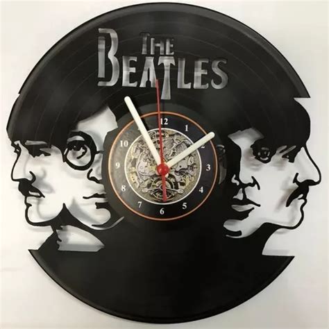 Relógio No Disco De Vinil Beatles Personalizado Nome