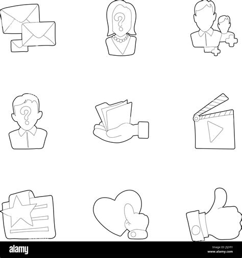 Message Icons Set Outline Style Stock Vector Image And Art Alamy