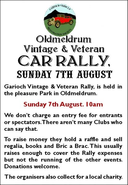 Oldmeldrum Vintage & Veteran Car Rally - 7th August 2016 ~ oldmeldrum.org