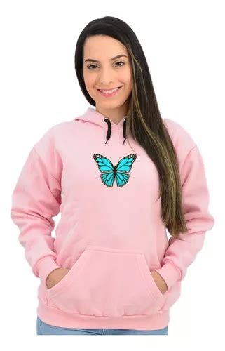 Blusa De Frio Casaco Moletom Borboleta Linda Feminina Parcelamento