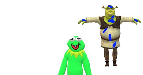 Kermit The Frog And Shrek With Blue Spots By Mjegameandcomicfan89 On