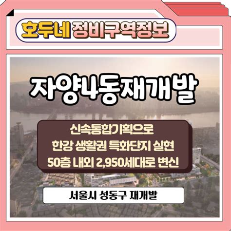 성동구 재개발 자양4동 신속통합기획으로 한강 생활권 특화단지 실현 50층 내외 2950세대로 변신 네이버 블로그