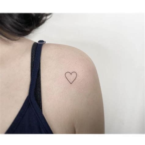 Minimalist Heart Tattoo On The Shoulder