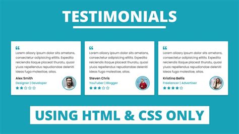 Responsive Testimonials Section Using Only Html Css Youtube