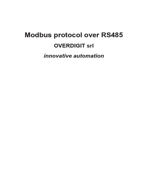 Modbus Protocol Over RS485 | PDF | Computer Network | Osi Model