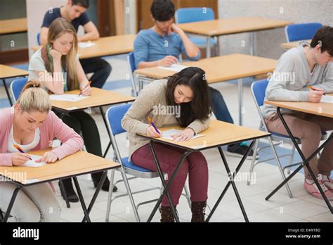 Students Writing An Exam Stock Clipart Royalty Free F - vrogue.co 