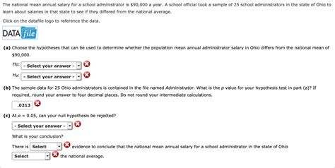 Solved The National Mean Annual Salary For A School Chegg