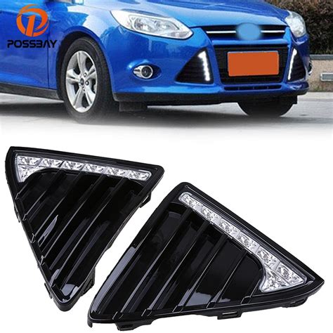 Possbay White Yellow Drl Led Car Light Daytime Running Lights For Ford Focus Sedanhatchback