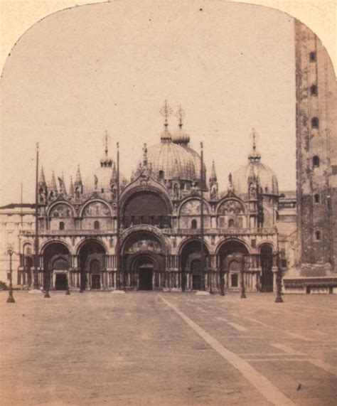 Italy Venice St Mark S Basilica San Marco Old Stereo Photo 1870 By