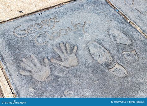 Celebrity Footprints In Hollywood Editorial Photo Image Of Fame Text